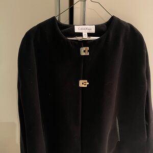 Calvin Klein Black Blazer with Gold Accents